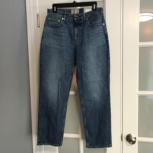 NEW Everlane High Rise Straight Jeans 29 ankle.  Medium blue